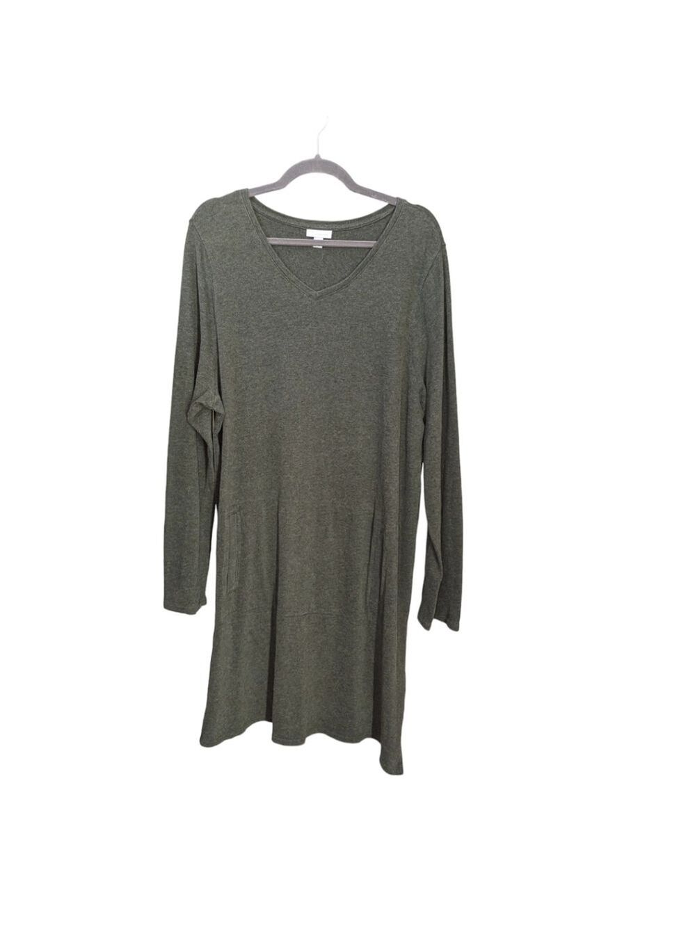 XL • pure Jill • Green Long Sleeve Sweater Tunic *flaw